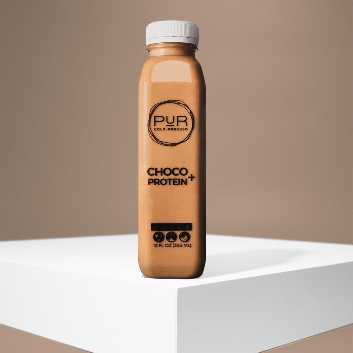 PUR juice cleanse cold pressed juice CHOCO + PROTEIN - CHOCOLATE ALMOND MILK Chocolate Almond Milk With Protein | Cold-Pressed Juice | PUR Individual Protein Plant Based Mylk