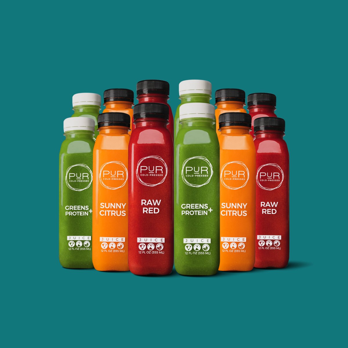 GREENS, SUNNY CITRUS, RAW RED DAILY JUICE KIT - PUR Cold Pressed Juice - Daily - Daily Juice Packs - Daily Kits -